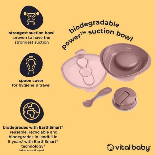 Vital Baby Nourish Power Suction Bowl - natural berry thumbnail 4