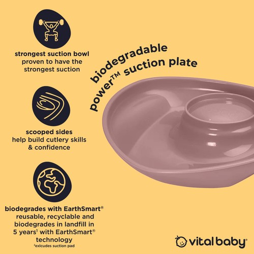 Vital Baby Nourish Power Suction Plate - natural berry thumbnail 3