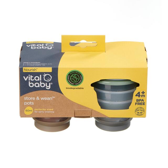 Vital Baby Nourish Store & Wean Pots 60ml 6pk - natural thumbnail 3