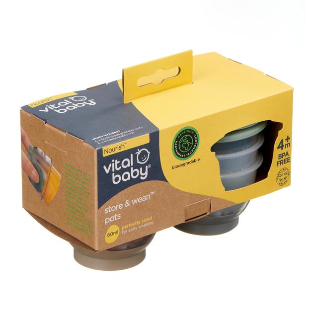 Vital Baby Nourish Store & Wean Pots 60ml 6pk - natural thumbnail 6
