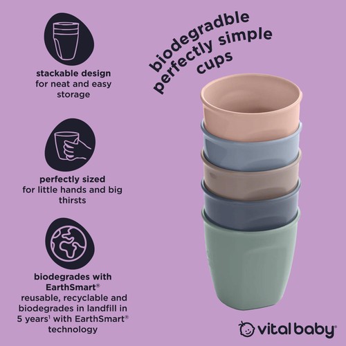 Vital Baby Hydrate Perfectly Simple Cups 5pk - natural thumbnail 3