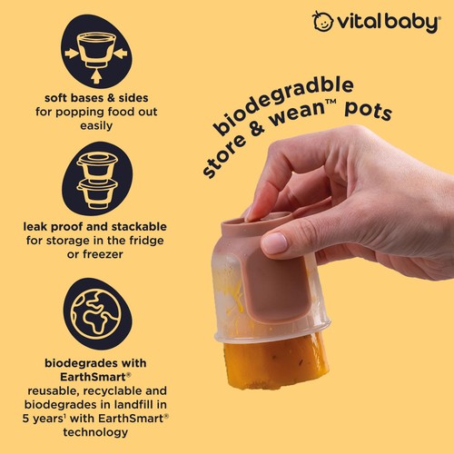 Vital Baby Nourish Store & Wean Pots 120ml 4pk - natural thumbnail 3