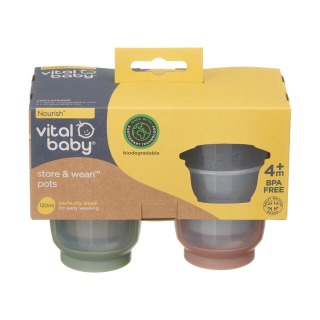 Vital Baby Nourish Store & Wean Pots 120ml 4pk - natural thumbnail 2