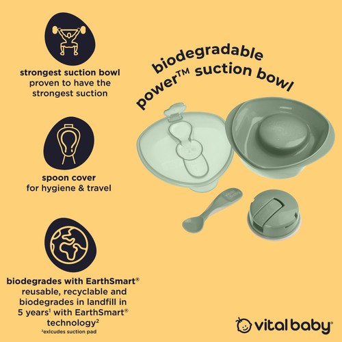 Vital Baby Nourish Power Suction Bowl - natural moss thumbnail 4