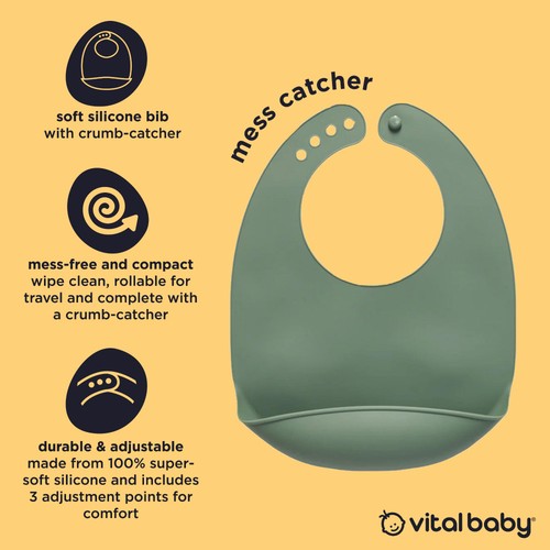 Vital Baby Nourish Bib - natural moss thumbnail 2