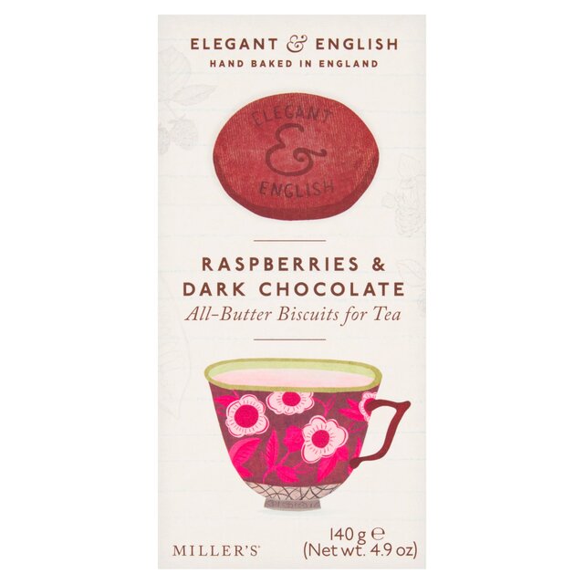 Miller's Elegant & English Raspberries & Dark Chocolate Biscuits