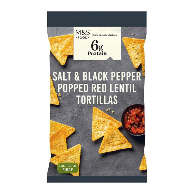 M&S Salt & Black Pepper Popped Red Lentil Tortillas