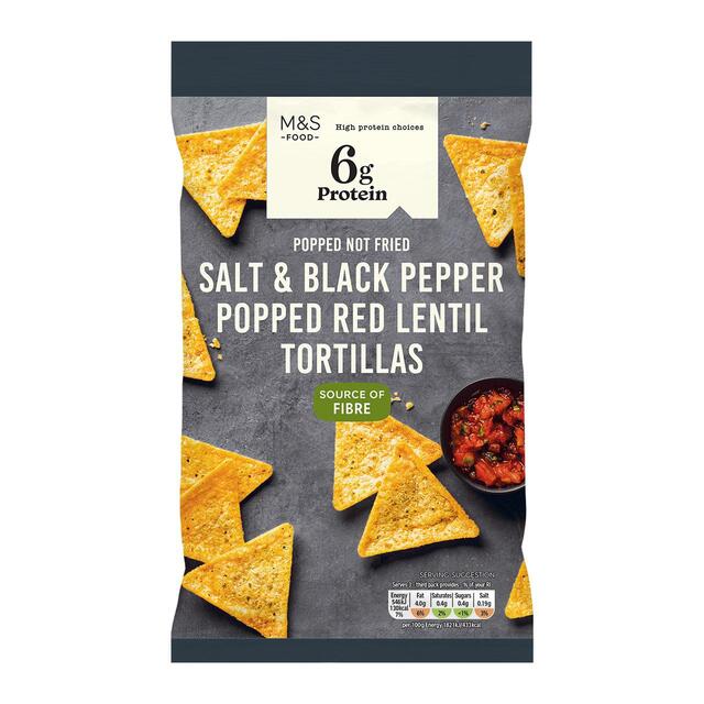 M&S Salt & Black Pepper Popped Red Lentil Tortillas thumbnail 2