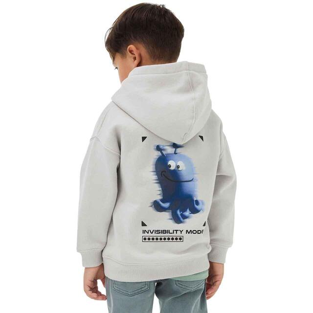 M&S Digital Jelly Hoodie, 2-7 Years, Light Grey thumbnail 3
