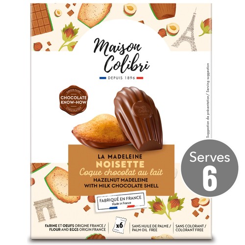 Maison Colibri Hazelnut Madeleine Milk Chocolate Shell