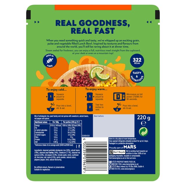 Ben's Original Lunch Bowl Ready Meal Mexican Style Beans & Corn thumbnail 3