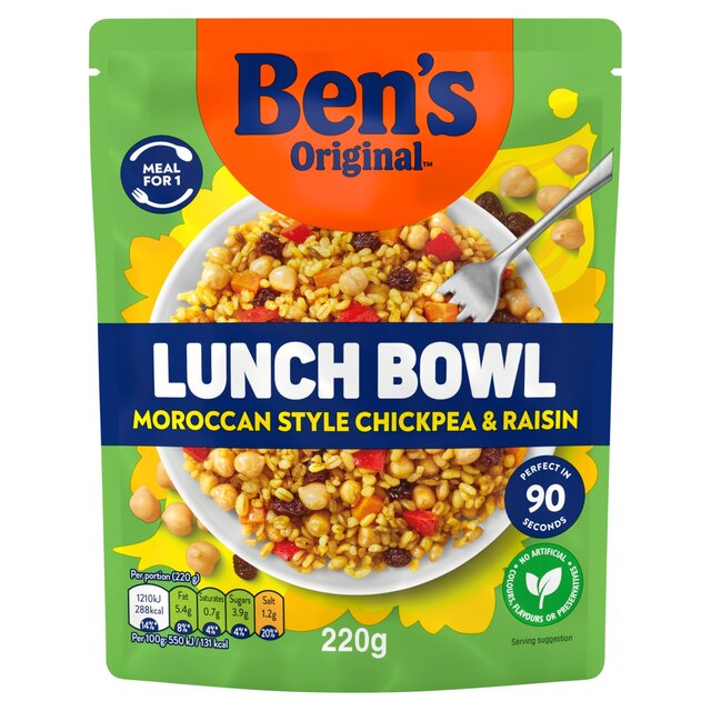 Ben's Original Lunch Bowl Ready Meal Moroccan Style Chickpeas & Raisins thumbnail 2