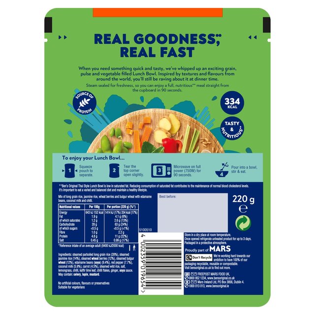 Ben's Original Lunch Bowl Ready Meal Spicy Thai Style & Coconut thumbnail 3