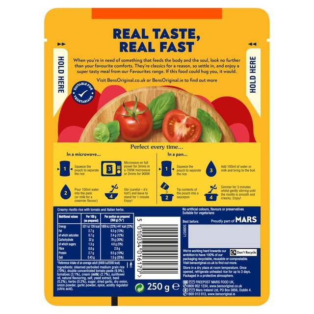 Ben's Original Favourites Risotto Ready Meal Tomato & Italian Herbs thumbnail 3