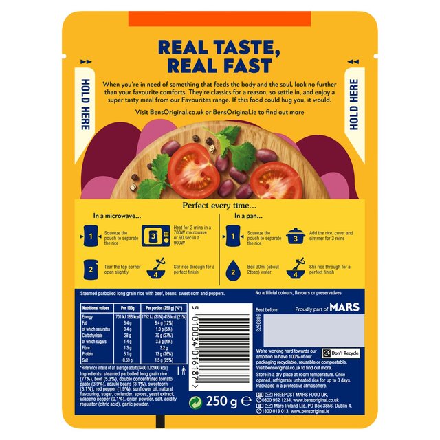 Ben's Original Favourites Risotto Ready Meal Chilli con Carne thumbnail 3