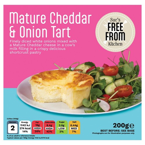 Gluten Free Kitchen Cheddar  Cheese & Onion Tart