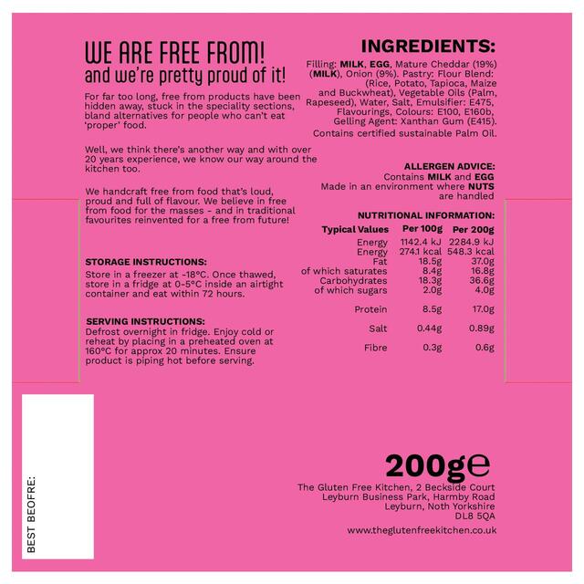 Gluten Free Kitchen Cheddar  Cheese & Onion Tart thumbnail 2