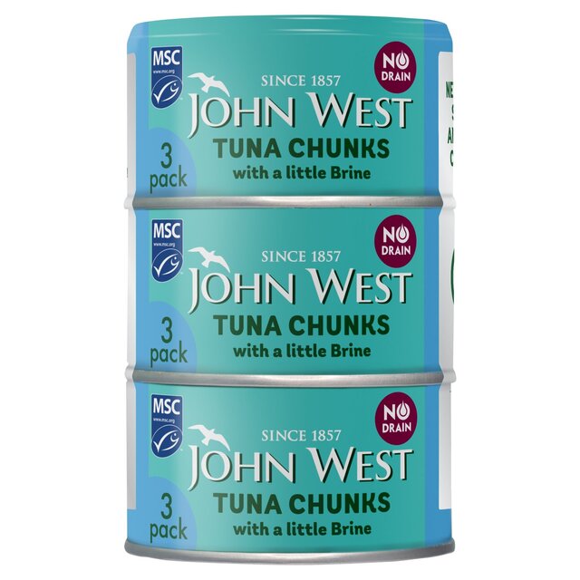 John West No Drain Tuna Chunks with a Little Brine MSC 3x100g