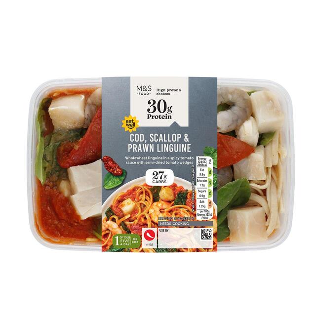 M&S High Protein Cod, Scallop & Prawn Linguine thumbnail 2