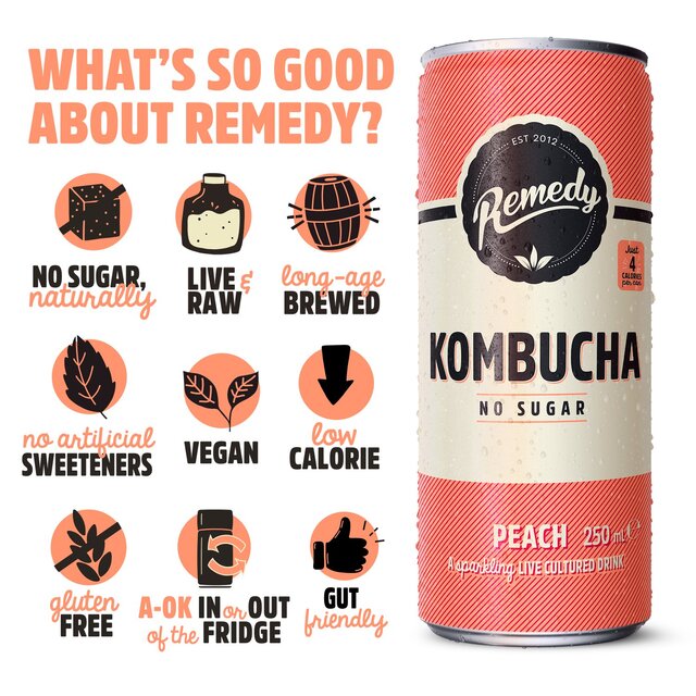 Remedy Kombucha Peach thumbnail 3