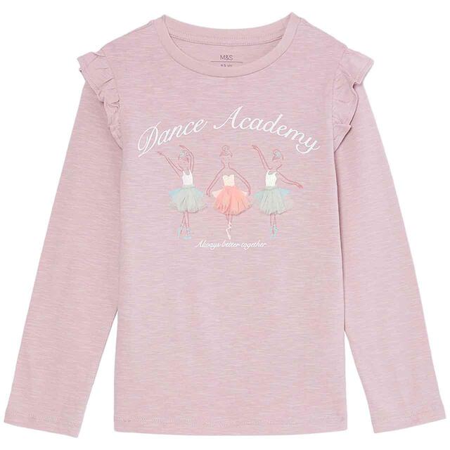 M&S Ballet Tops, 3 Pack, 2-7 Years, Pink thumbnail 2