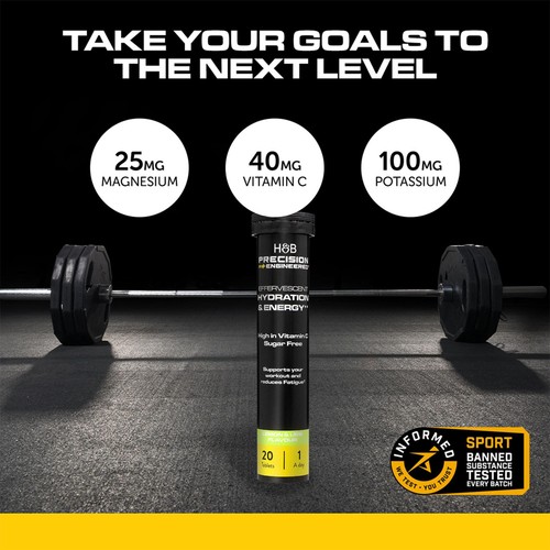 H&B Precision Engineered Hydration & Energy Effervescent Lemon & Lime thumbnail 2
