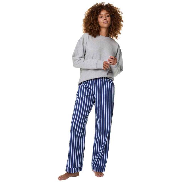 M&S Body, Cotton Striped Pyjamas, Size 8-18, Grey Mix thumbnail 2