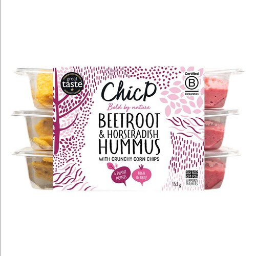 ChicP Velvet Beetroot & Horseradish Hummus Snack Pack Trio thumbnail 2