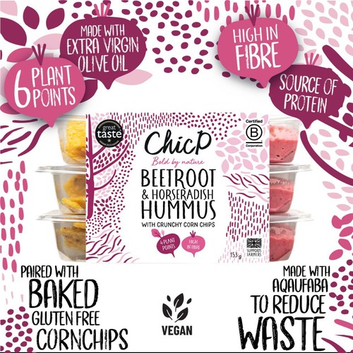 ChicP Velvet Beetroot & Horseradish Hummus Snack Pack Trio thumbnail 3