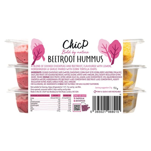 ChicP Velvet Beetroot & Horseradish Hummus Snack Pack Trio thumbnail 4