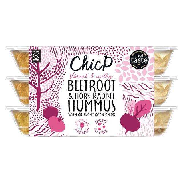 ChicP Beetroot & Horseradish Hummus Snack Pack Trio
