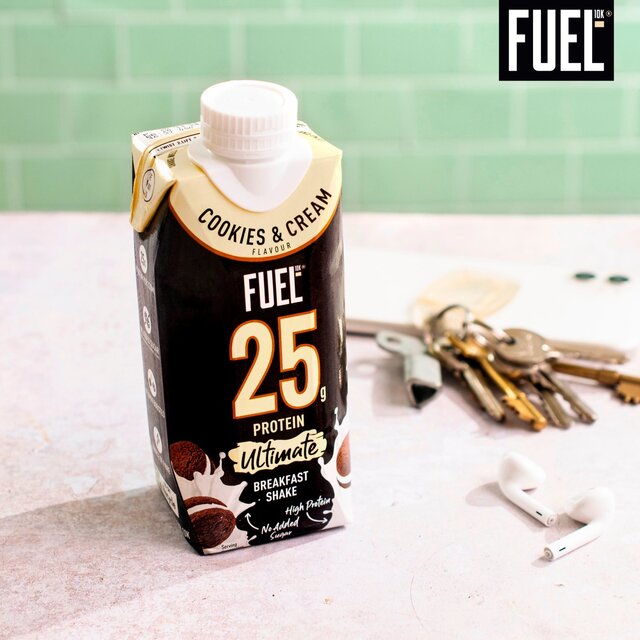 FUEL10K Cookies & Cream 25g High Protein Breakfast Shake Drink thumbnail 2
