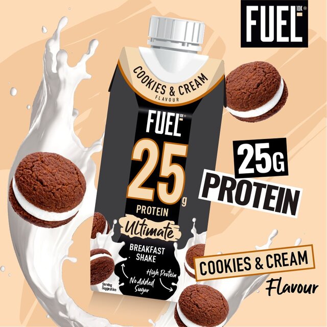 FUEL10K Cookies & Cream 25g High Protein Breakfast Shake Drink thumbnail 4