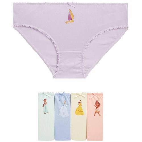 M&S Girls Cotton Rich Disney Princess Knickers, 8-9 Years