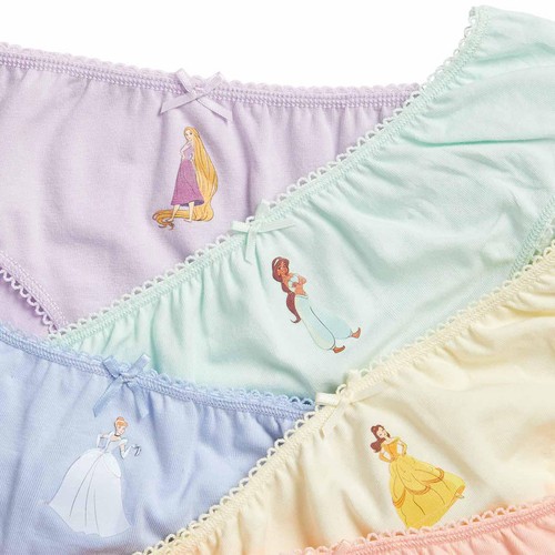 M&S Girls Cotton Rich Disney Princess Knickers, 8-9 Years thumbnail 2
