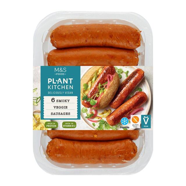 M&S Plant Kitchen Vegan 6 Smoky Veggie Sausages