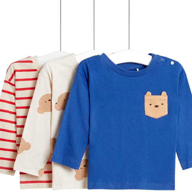 M&S Bear Long Sleeve Tops, 0-24 Months