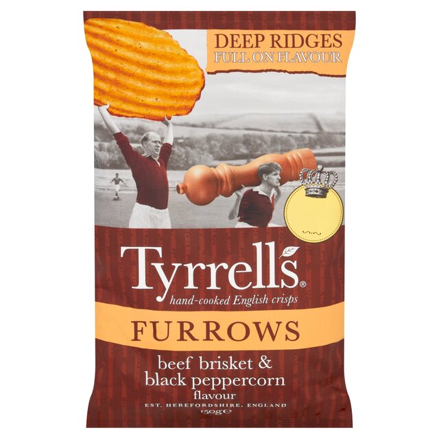 Tyrrells Furrows Beef Brisket & Black Peppercorn Sharing Crisps thumbnail 2