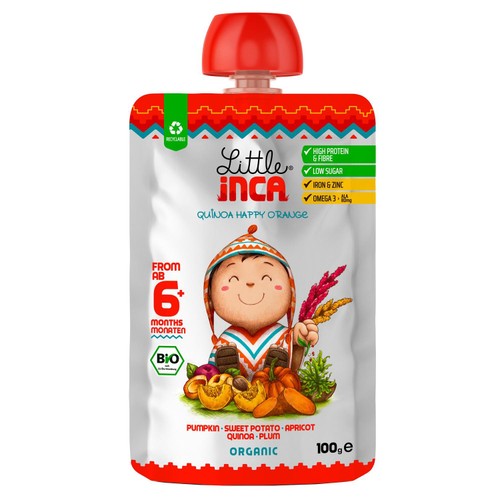 Little Inca Quinoa Happy Orange Baby Food Pouch 6 months+