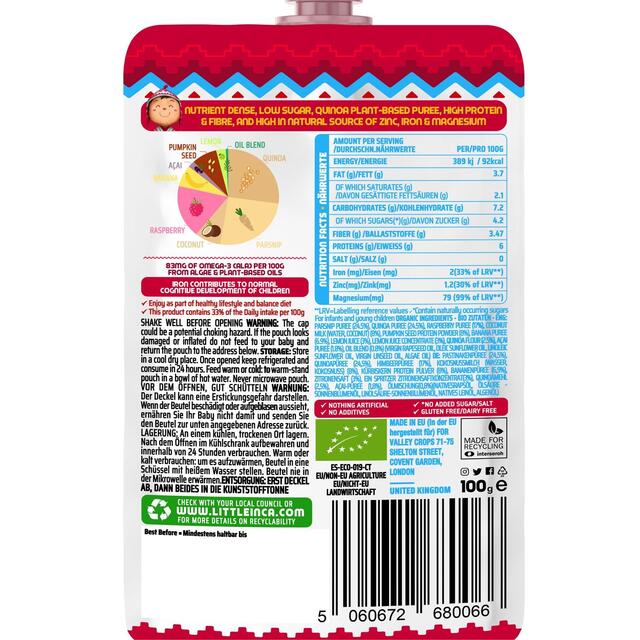 Little Inca Quinoa Porridge Baby Food Pouch 8 months + thumbnail 2