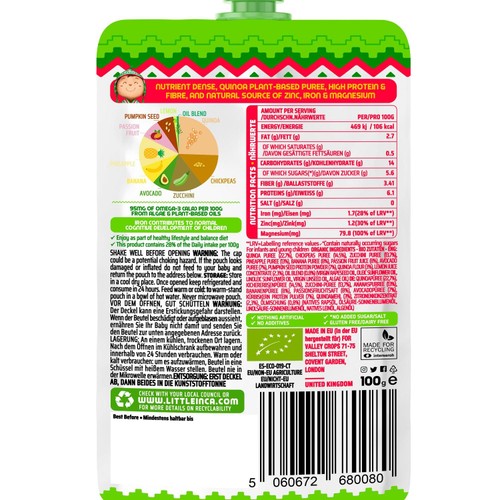 Little Inca Quinoa Hummus Baby Food Pouch 8 months+ thumbnail 2
