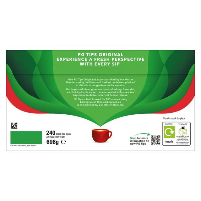 PG Tips 240 Black Tea Plant based biodegradable tea bags thumbnail 5