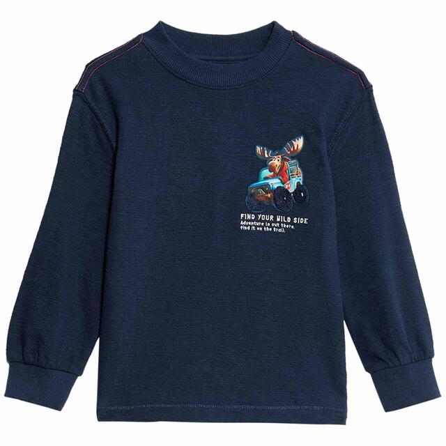M&S Prep Play Badged Top, 2-7 Years, Navy