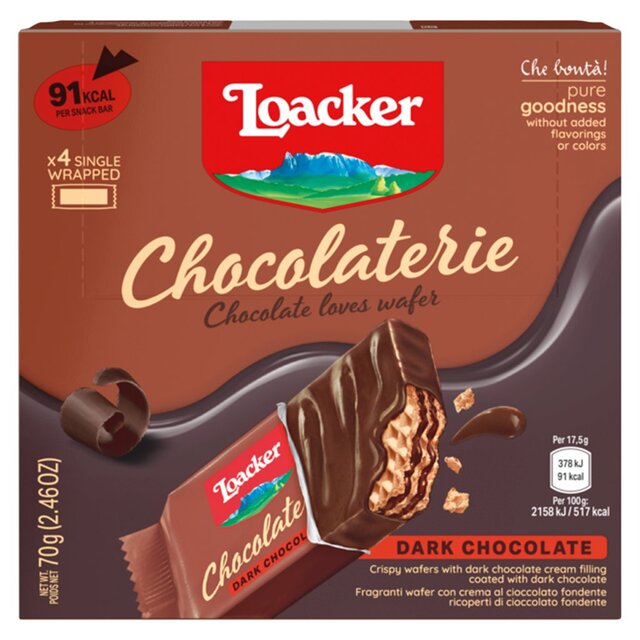Loacker Chocolaterie Dark Chocolate Wafer Bars Multipack