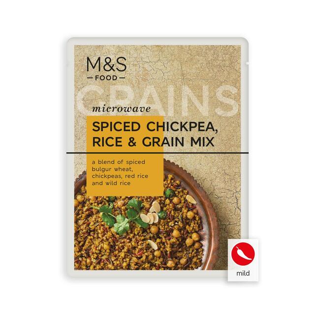 M&S Microwave Spiced Chickpea Rice & Grain Mix