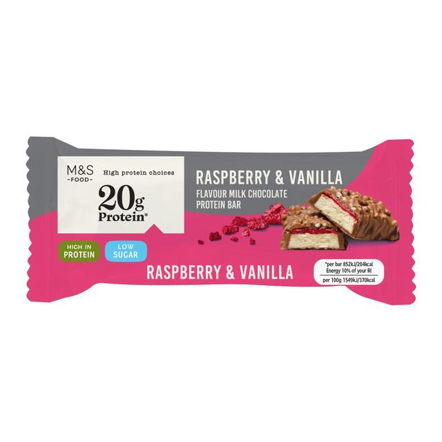 M&S Raspberry & Vanilla Chocolate Protein Bar thumbnail 2