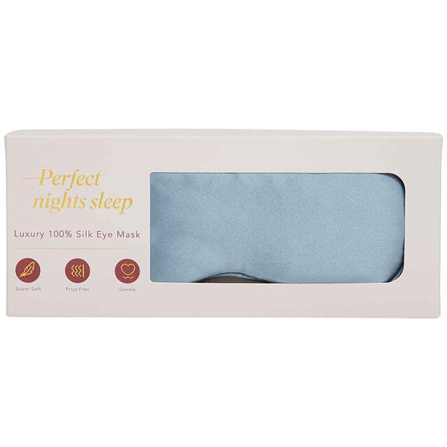 M&S Pure Silk Eye Mask, Blue thumbnail 2