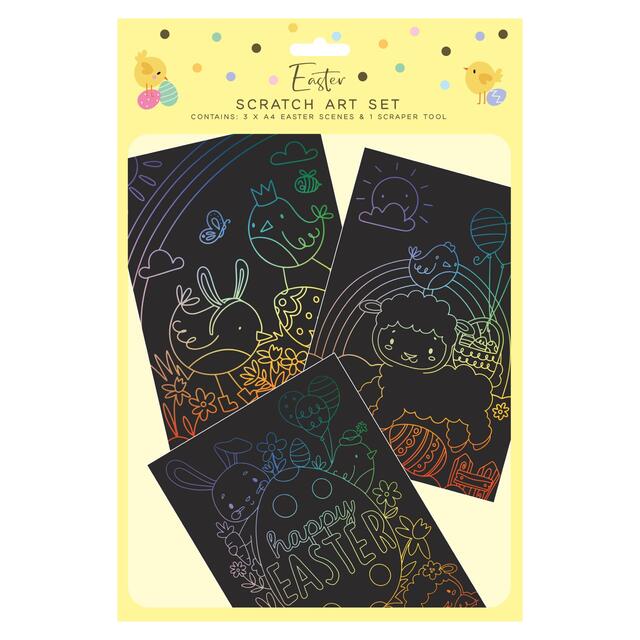 Scratch Art Cute Easter A4 Scenes