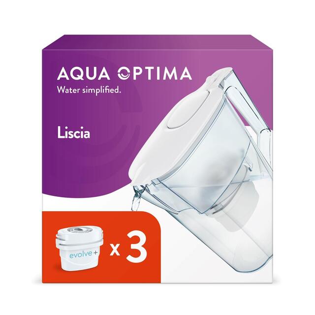 Aqua Optima Liscia 2.5L Water Filter Jug 3 Month Pack