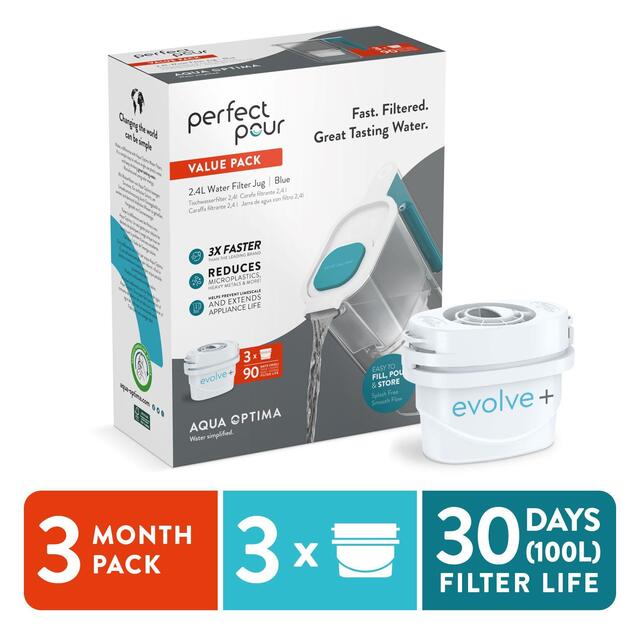 Aqua Optima Perfect Pour 2.4L Water Filter Jug 3 Month Pack thumbnail 2
